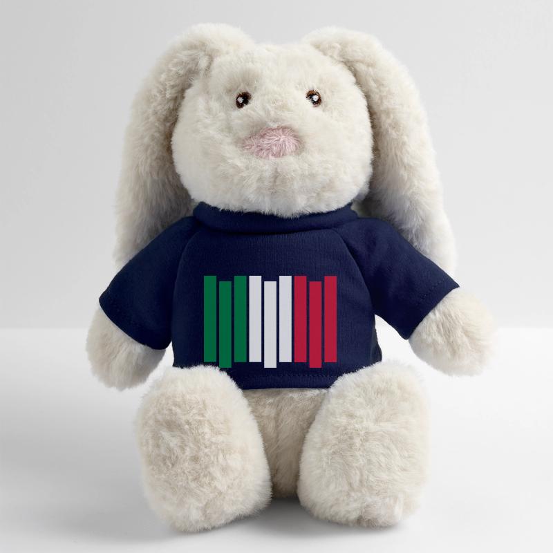 Rayures Italie Lapin en peluche recyclé MiniFeet® Crème