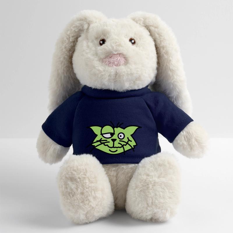 Confused Cat Squints Funny Crazy Grimace MiniFeet® RecycelHase® Bunny Cream
