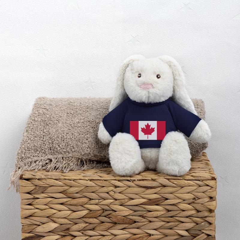 Drapeau du Canada Lapin en peluche recyclé MiniFeet® Crème