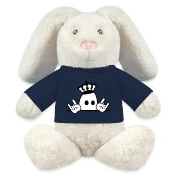Mignon Métal Halloween Fantôme Roi Couronne Fantôme - Lapin en peluche recyclé MiniFeet® Crème - bleu marine - Devant