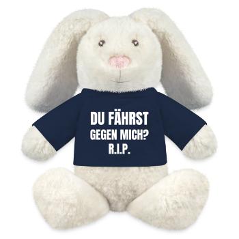 Du fährst gegen mich? RIP - MiniFeet® RecycelHase® Creme - French Navy - Vorne