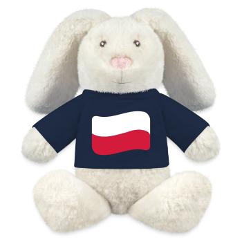 polen_flagge_2c - Lapin en peluche recyclé MiniFeet® Crème - bleu marine - Devant