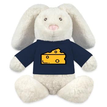 fromage - Lapin en peluche recyclé MiniFeet® Crème - bleu marine - Devant