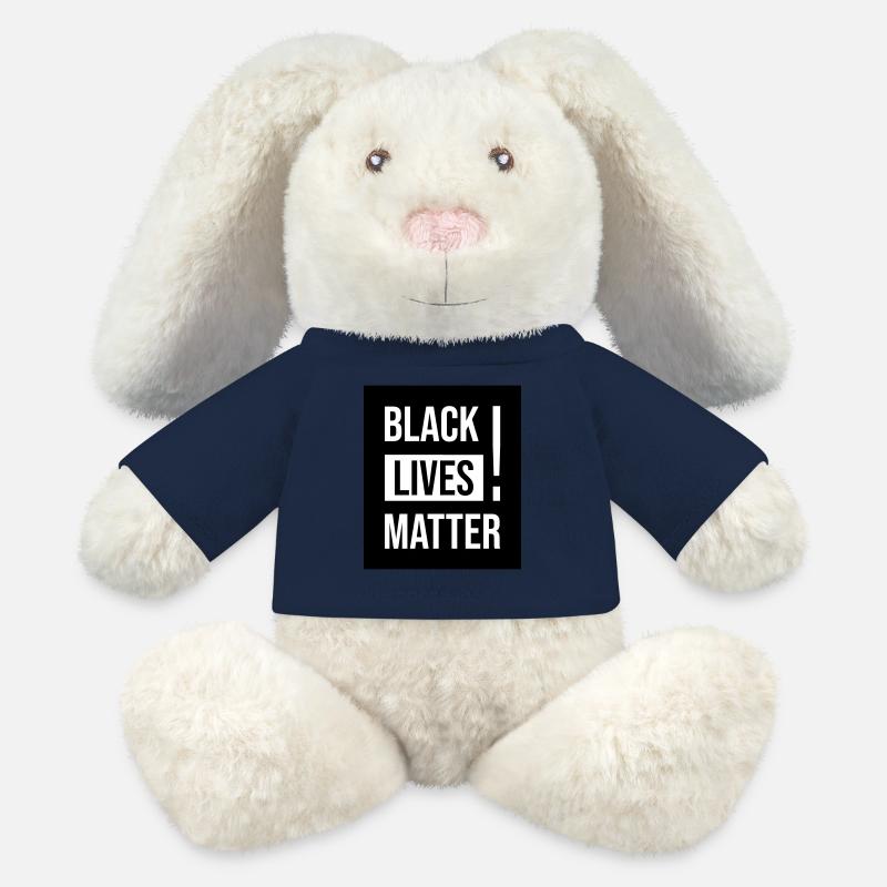 Black Lives Matter ! - MiniFeet® RecycelHase® Bunny Cream - french navy