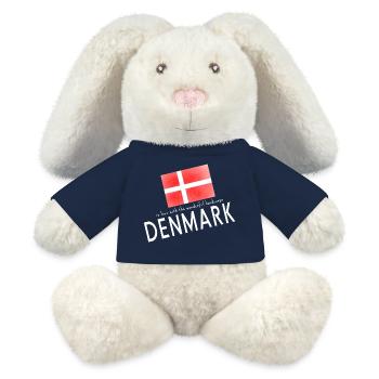 Danemark Danemark - Lapin en peluche recyclé MiniFeet® Crème - bleu marine - Devant