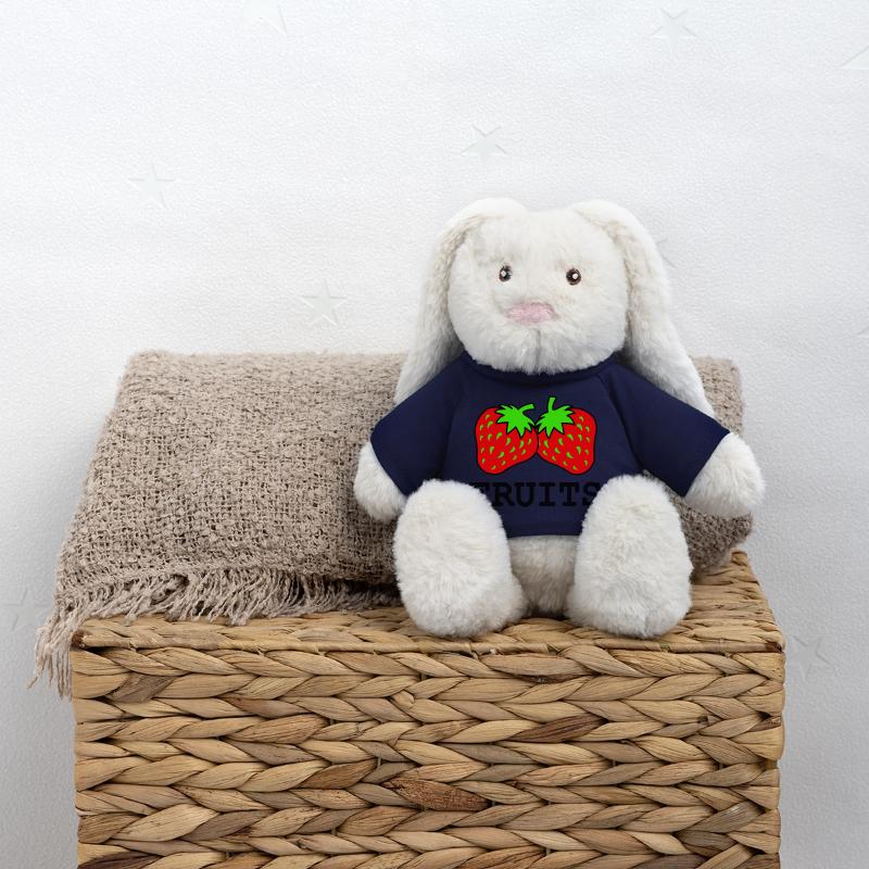 Fraises Lapin en peluche recyclé MiniFeet® Crème