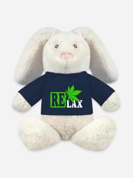 Cannabis Marihuana Weed Kiffen - MiniFeet® RecycelHase® Creme - French Navy