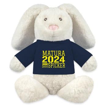 Matura lustige Sprüche - MiniFeet® RecycelHase® Creme - French Navy - Vorne