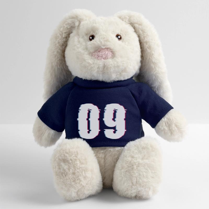 Nine 9 Number Effect Distorted Number MiniFeet® RecycelHase® Bunny Cream