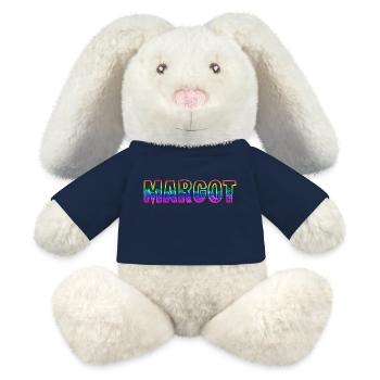 margot rs arc-en-ciel - Lapin en peluche recyclé MiniFeet® Crème - bleu marine - Devant