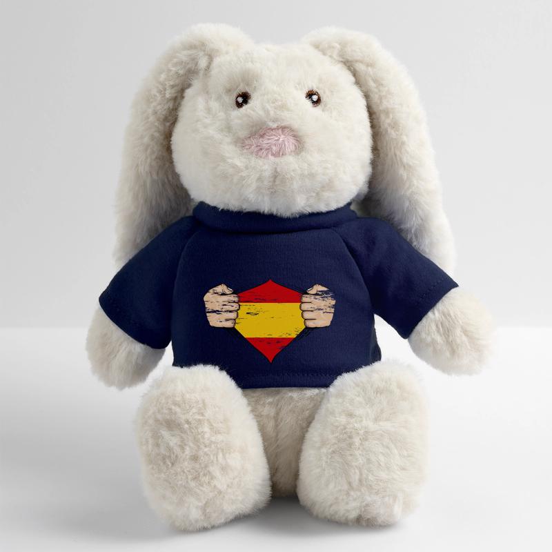Drapeau espagnol utilisé Lapin en peluche recyclé MiniFeet® Crème