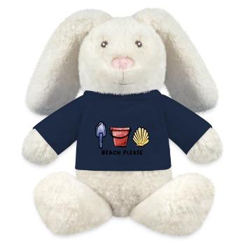 Beach Please / Schaufel / Strand / Sommer / Urlaub - MiniFeet® RecycelHase® Creme - French Navy - Vorne