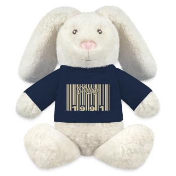Jahrgang 1991 Barcode 1991: Jahr 2025. - MiniFeet® RecycelHase® Creme - French Navy - Vorne