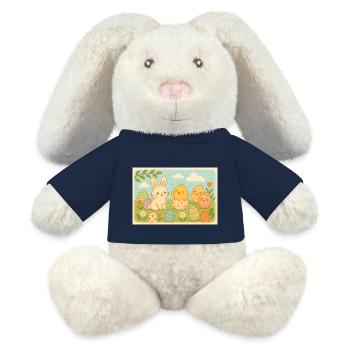 Fête de Pâques - Lapin en peluche recyclé MiniFeet® Crème - bleu marine - Devant