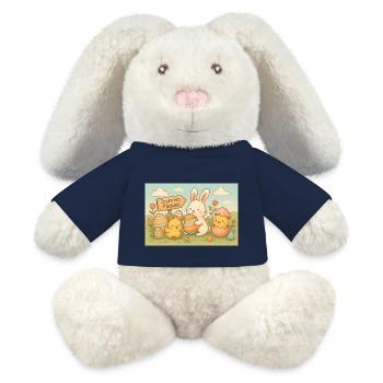 Fête de Pâques - Lapin en peluche recyclé MiniFeet® Crème - bleu marine - Devant