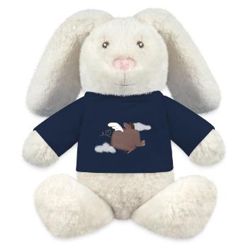 Ottilie pour la paix - Lapin en peluche recyclé MiniFeet® Crème - bleu marine - Devant