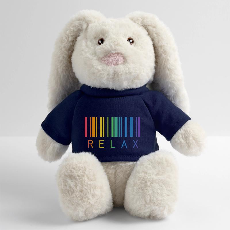 RELAX, CODE-BARRES, STRICHCODE Lapin en peluche recyclé MiniFeet® Crème