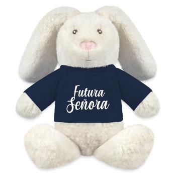 Futura Señora Engagement Bridal Shower Wedding - MiniFeet® RecycelHase® Bunny Cream - french navy - Front