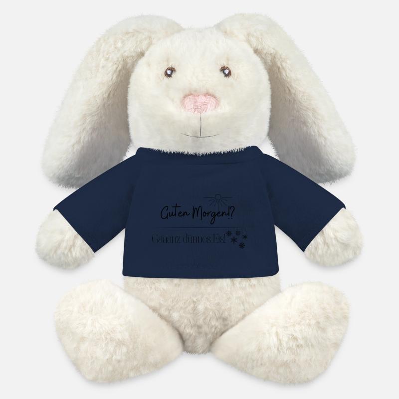 Dünnes Eis - Morgenmuffel-Edition - schwarz - MiniFeet® RecycelHase® Creme - French Navy