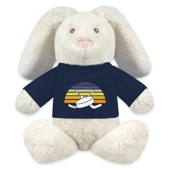 Eishockey Hockey sur glace - Lapin en peluche recyclé MiniFeet® Crème - bleu marine - Devant