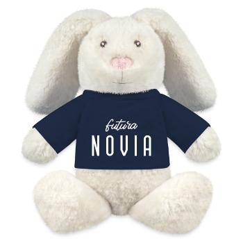 Futura Novia Engagement Bridal Shower Wedding - MiniFeet® RecycelHase® Bunny Cream - french navy - Front