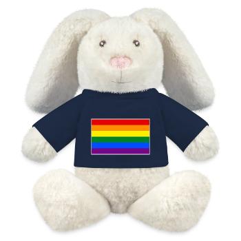 Rainbow Flag - MiniFeet® RecycelHase® Bunny Cream - french navy - Front