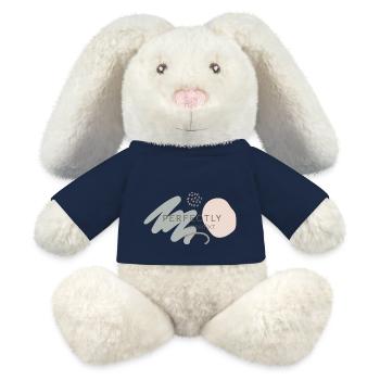 Parfaitement imparfait drôle en disant perfectionniste - Lapin en peluche recyclé MiniFeet® Crème - bleu marine - Devant