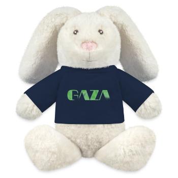 vintage Gaza text green - MiniFeet® RecycelHase® Bunny Cream - french navy - Front