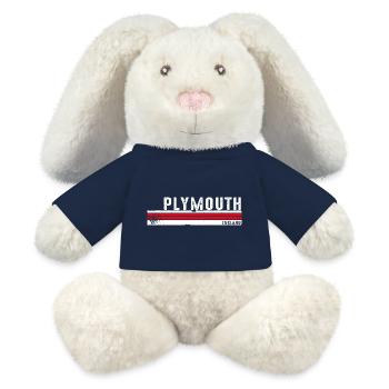 Plymouth England Vintage Design - MiniFeet® RecycelHase® Bunny Cream - french navy - Front