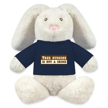 Tree hugging is not a crime - Lapin en peluche recyclé MiniFeet® Crème - bleu marine - Devant