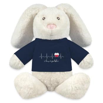 I Poland love Polska - heartbeat - Polish - MiniFeet® RecycelHase® Bunny Cream - french navy - Front