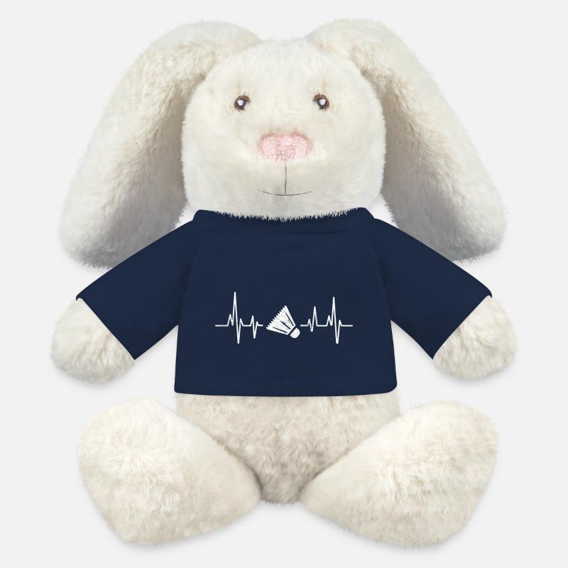Badminton Herzschlag - MiniFeet® RecycelHase® Creme - French Navy