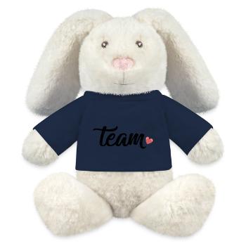 Équipe Herz - Lapin en peluche recyclé MiniFeet® Crème - bleu marine - Devant
