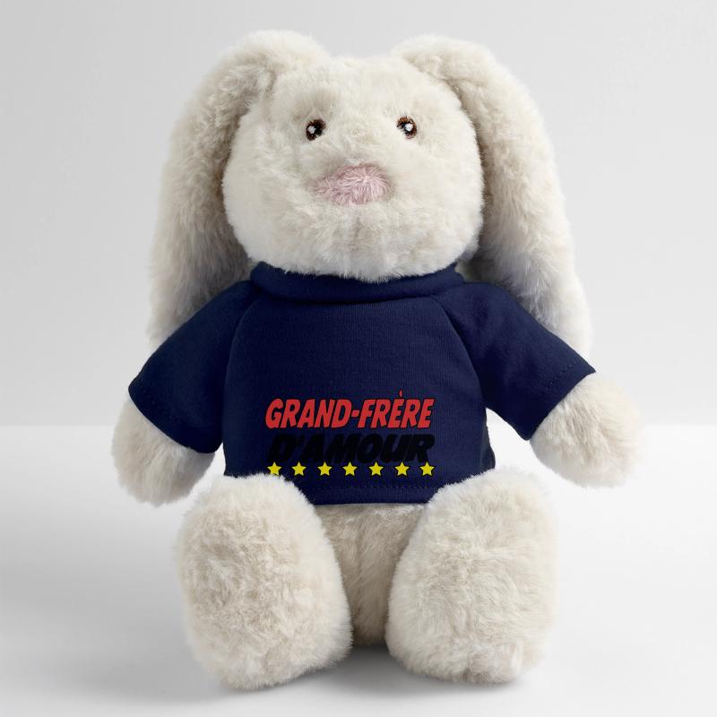 Grand Frère d'amour Lapin en peluche recyclé MiniFeet® Crème