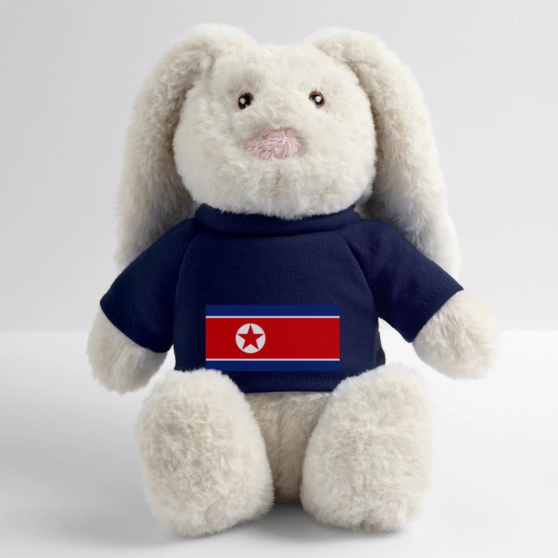 Drapeau national de la Corée du Nord Lapin en peluche recyclé MiniFeet® Crème