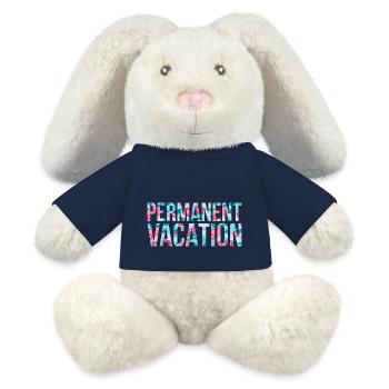Vacances permanentes - Lapin en peluche recyclé MiniFeet® Crème - bleu marine - Devant