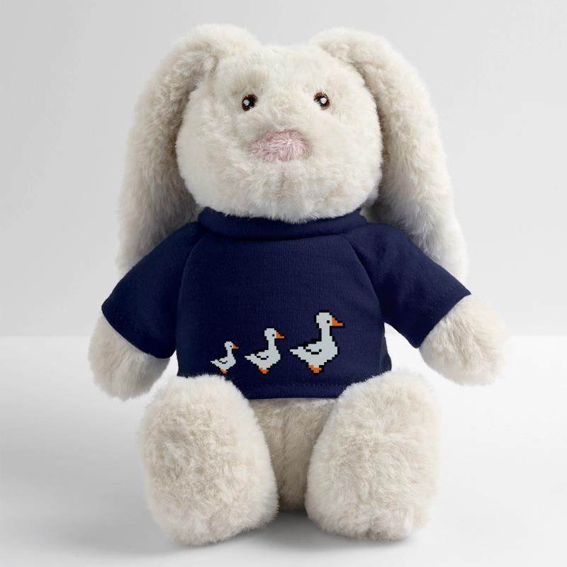 Canards pixellisés Lapin en peluche recyclé MiniFeet® Crème