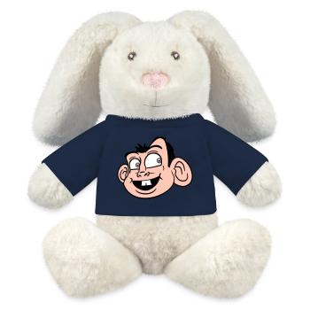 Monkey Face Cute Cute Head Laughs Happy - MiniFeet® RecycelHase® Bunny Cream - french navy - Front