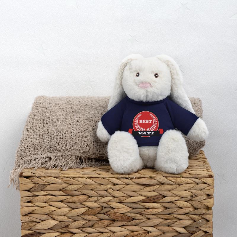 PAPA VATI DAD Lapin en peluche recyclé MiniFeet® Crème