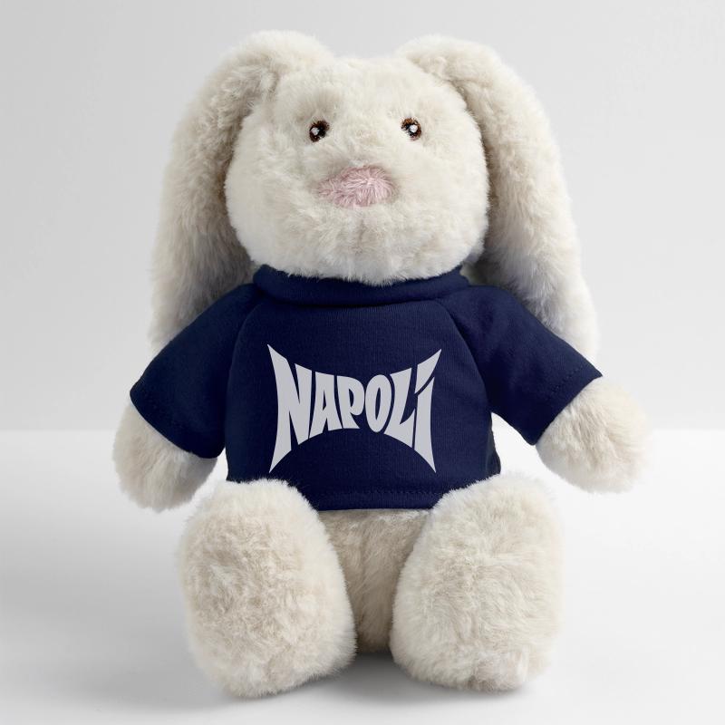 Conception typographique de Naples Lapin en peluche recyclé MiniFeet® Crème