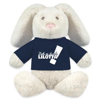 Vorname Lilotta - MiniFeet® RecycelHase® Creme - French Navy - Vorne