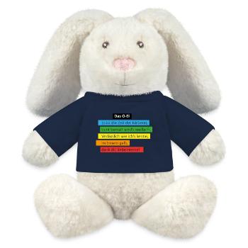 L’O-Egg coloré - Lapin en peluche recyclé MiniFeet® Crème - bleu marine - Devant