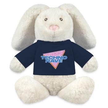 TECHNO RAVE - Lapin en peluche recyclé MiniFeet® Crème - bleu marine - Devant