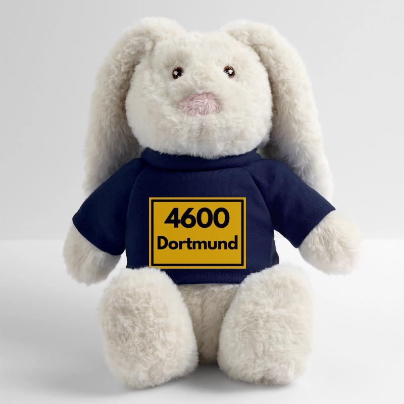 Town sign - then retro old zip code DORTMUND MiniFeet® RecycelHase® Bunny Cream