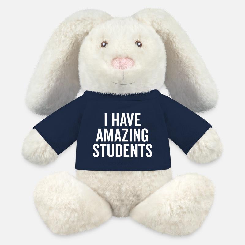 I Have Amazing Students - MiniFeet® RecycelHase® Bunny Cream - french navy
