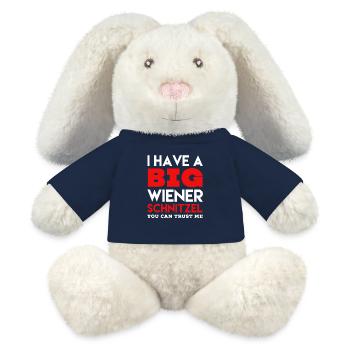 Wiener Schnitzel saying - MiniFeet® RecycelHase® Bunny Cream - french navy - Front