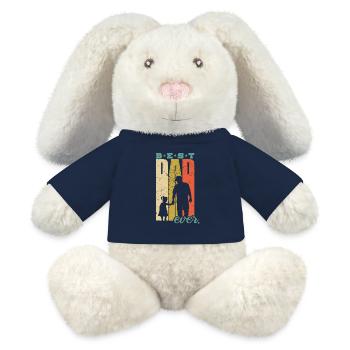 Best Dad Ever Retro Dad Birth Daughter Gift - MiniFeet® RecycelHase® Bunny Cream - french navy - Front