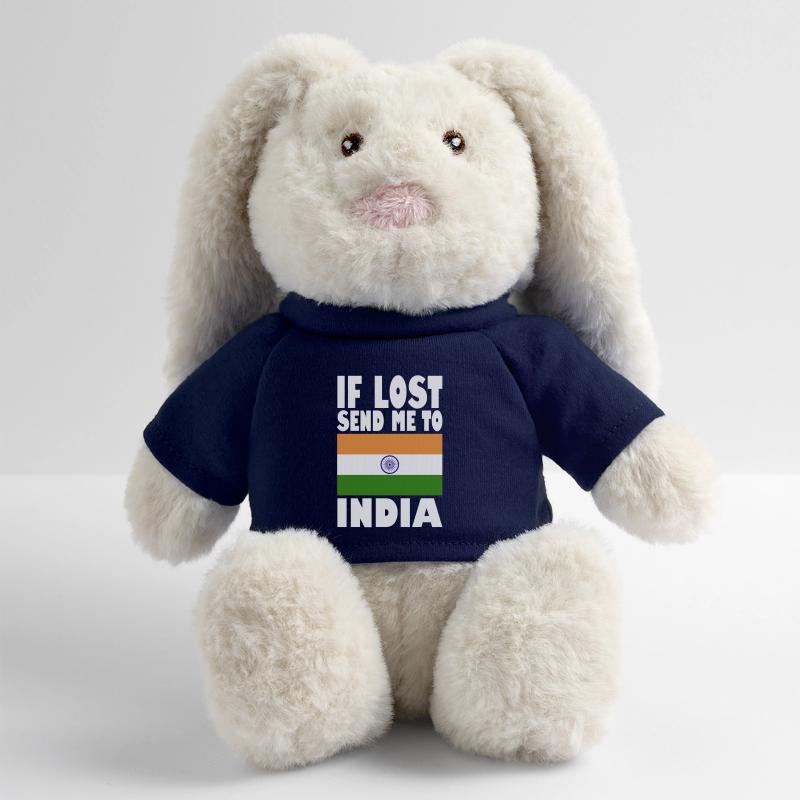 Drapeau de l’Inde Lapin en peluche recyclé MiniFeet® Crème