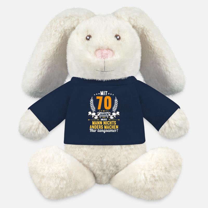 Mit 70 nichts anders nur langsamer 70 Geburtstag - MiniFeet® RecycelHase® Creme - French Navy