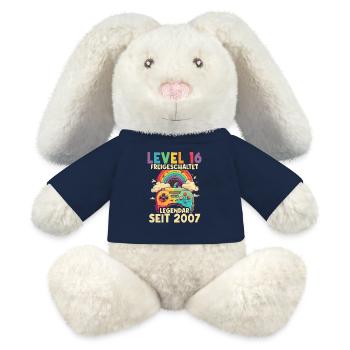 2007 Level 16 Jahre Gaming 16er 16 Geburtstag - MiniFeet® RecycelHase® Creme - French Navy - Vorne